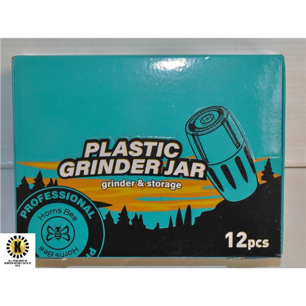 BOX OF 12 PLASTIC GRINDERS NEW