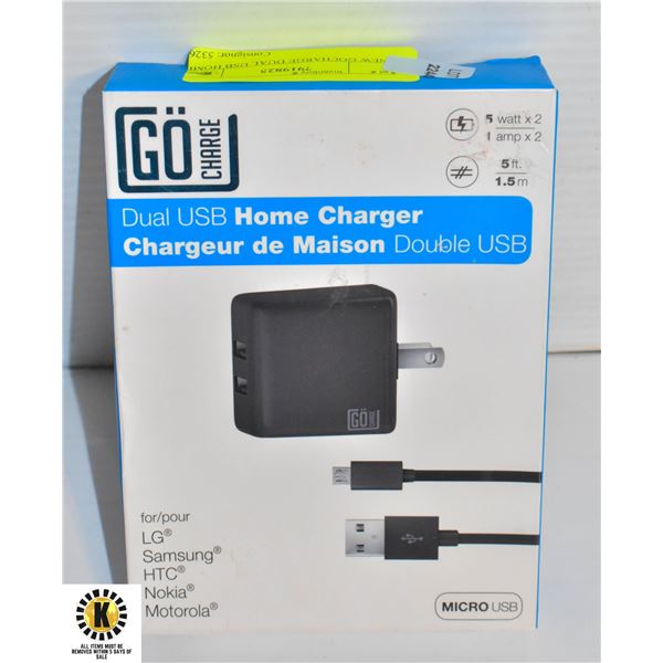 NEW GOCHARGE DUAL USB HOME