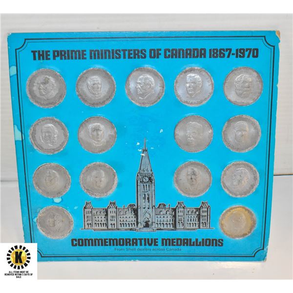 SHEET OF THE PRIME MINISTERS OF CANADA 1867-1970