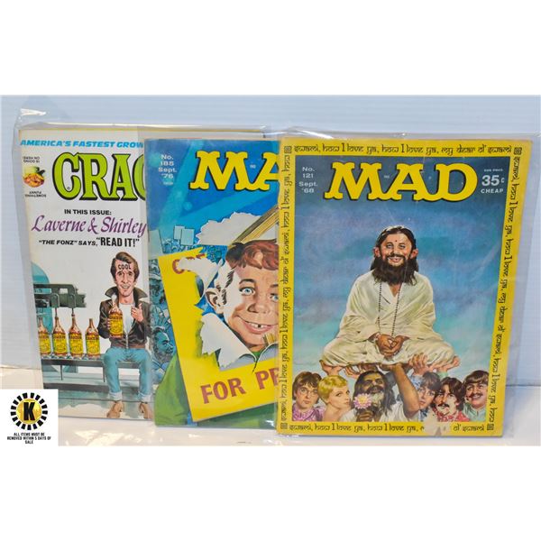 MAD MAGAZINE #121 (1968) #185 (1976) CRACKED