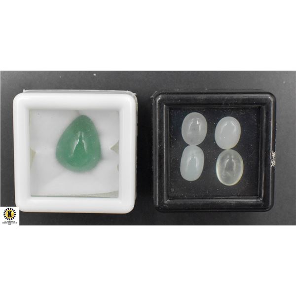 #578-NATURAL AQUAMARINE 6.80CT,AVENTURINE 9.35CT