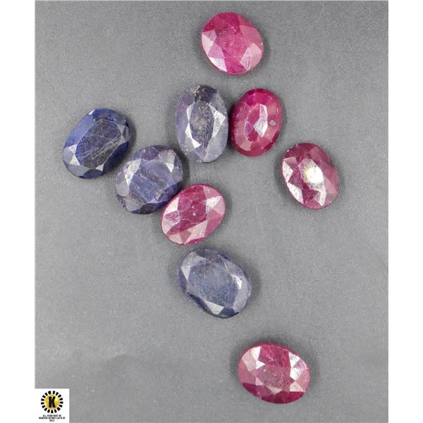 #186-GENUINERED  RUBY+BLUE SAPPHIRE 99.05CT