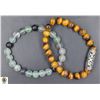 Image 1 : #105-NATURAL FLUORITE +TIGER EYE BRACELET