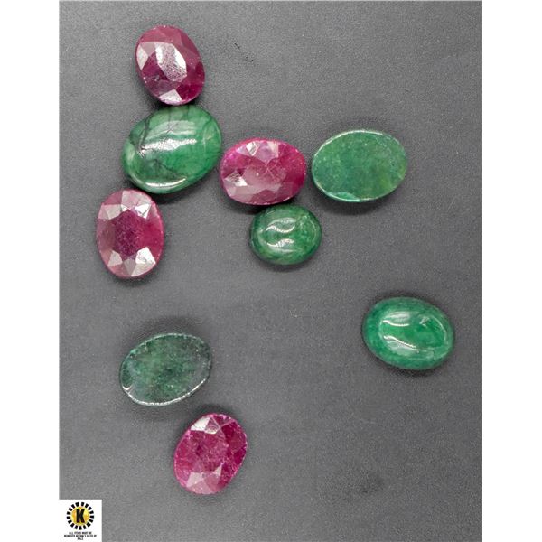 215-GENUINE RED RUBY  +GREEN EMERALD  95.35 CT