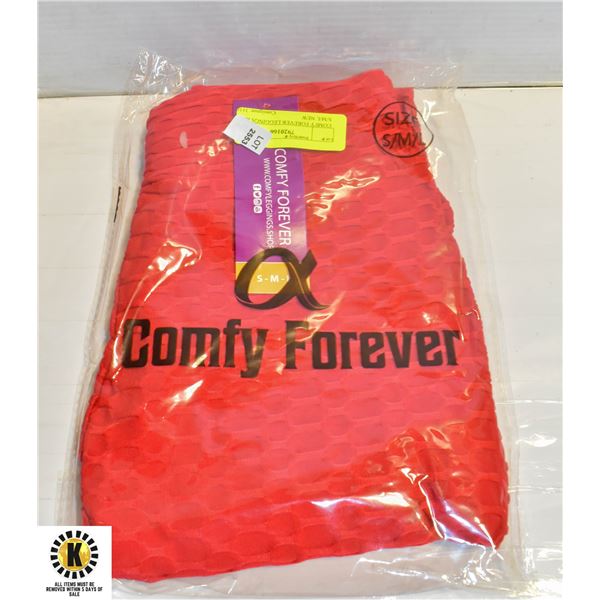 COMFY FOREVER LEGGINGS RED S/M/L NEW
