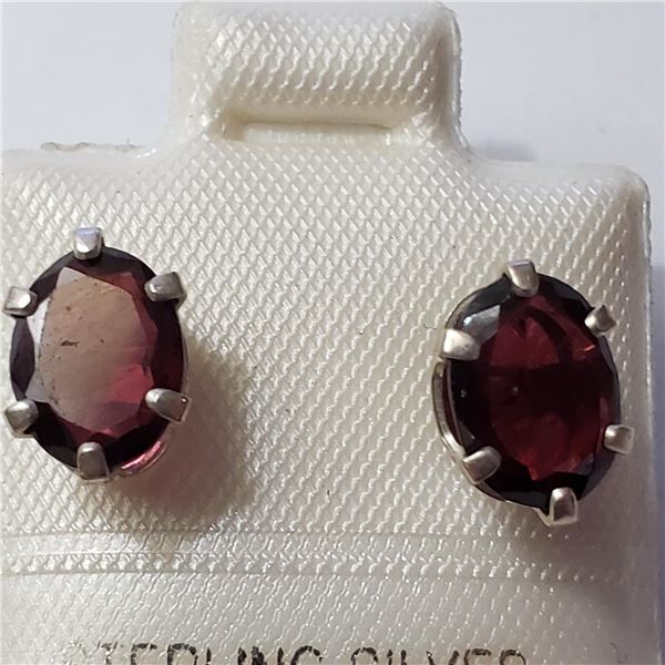 JP892-116 SILVER GARNET(2.8CT) EARRINGS