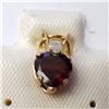 Image 1 : JP892-126 10K  GARNET DIAMOND(0.04CT) PENDANT
