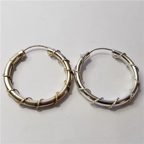 JP892-112 SILVER HOOP EARRINGS