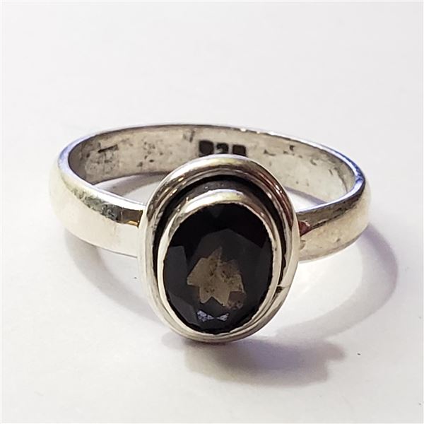 JP892-114 SILVER SMOKEY QUARTZ RING