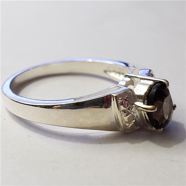JP892-131 SILVER SMOKEY QUARTZ RING