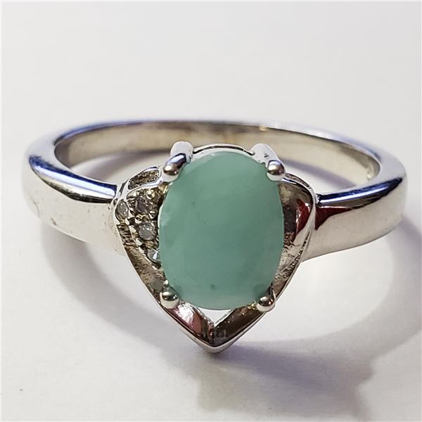 JP892-107 SILVER EMERALD RING