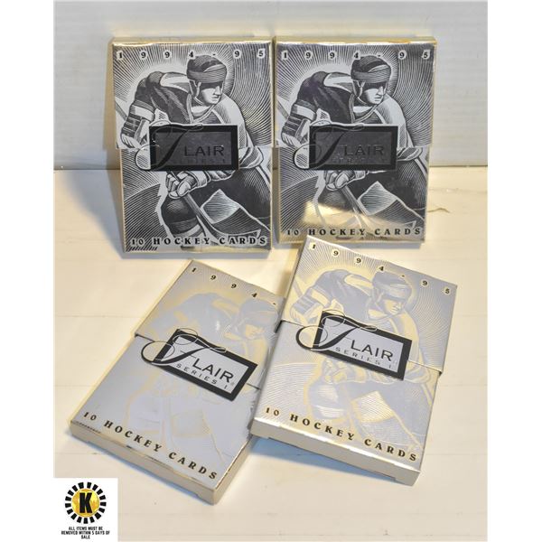 LOT OF 4 1994-1995 FLAIR SERIES 1 HOCKEY