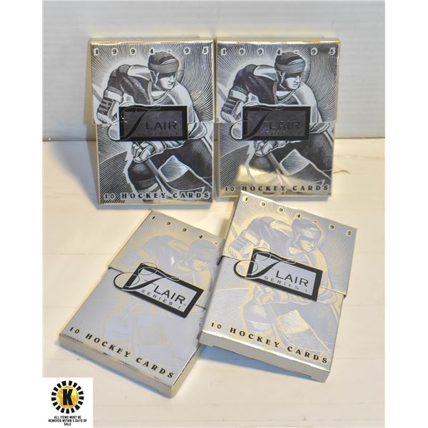 LOT OF 4 1994-1995 FLAIR SERIES 1 HOCKEY