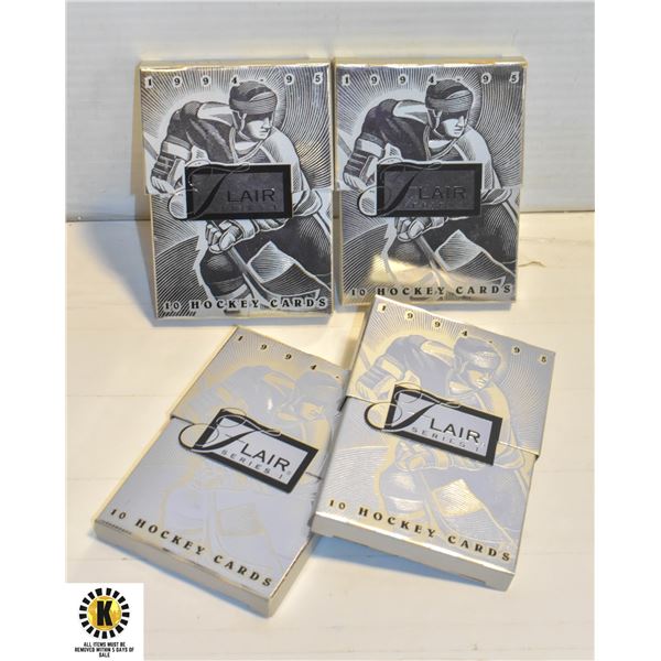LOT OF 4 1994-1995 FLAIR SERIES 1 HOCKEY