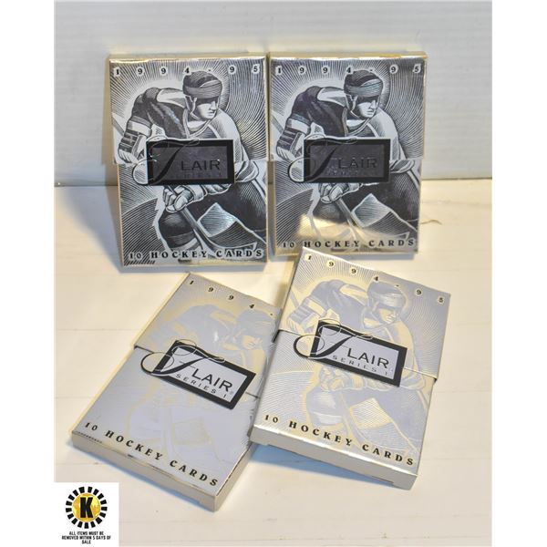 LOT OF 4 1994-1995 FLAIR SERIES 1 HOCKEY