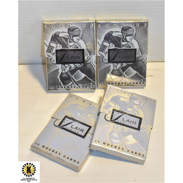LOT OF 4 1994-1995 FLAIR SERIES 1 HOCKEY