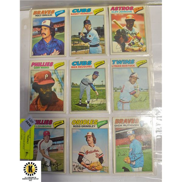 1977 TOPPS AUTOGRAPHED BASEBALL CARDS