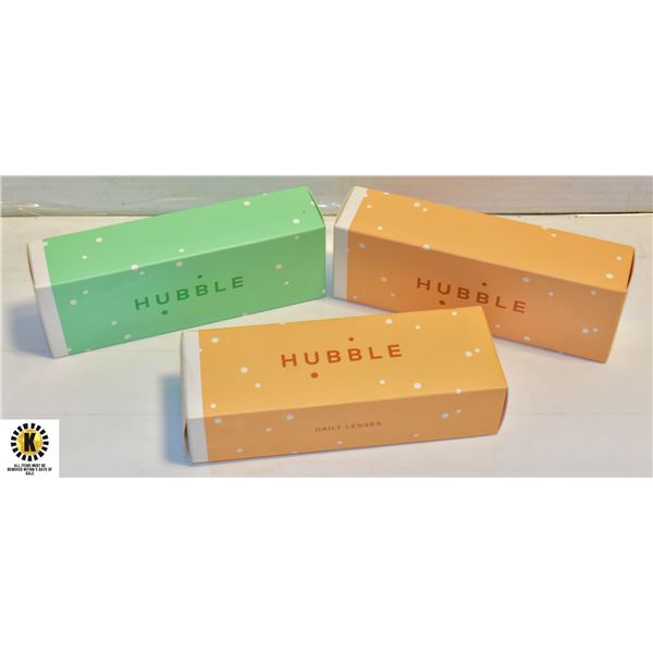 3 SEALED -0.75 PACKS OF HUBBLE CONTACTS
