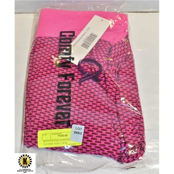 BUTT LIFTING SCRUNCH PANTS FUCHSIA SIZE L NEW