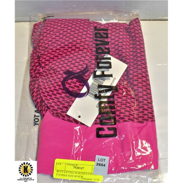 BUTT LIFTING SCRUNCH PANTS FUCHSIA SIZE M NEW