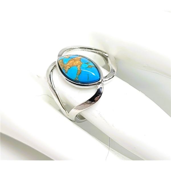 17) UNIQUE SPLIT SETTING OF NATURAL TURQUOISE &