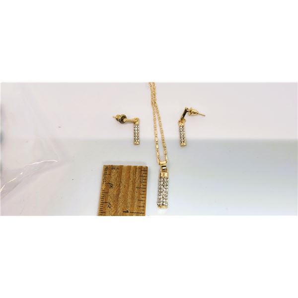 25)  SET OF GOLD TONE OVER 925 STAMPED SILVER