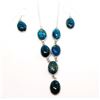 Image 1 : 26)  NATURAL BLUE APALITE "Y" NECKLACE AND MATCH