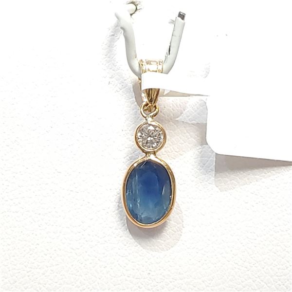 S211-250 14K DIAMOND SAPPHIRE PENDANT