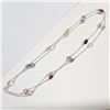 S211-216 SILVER GEMSTONES(20CT) 36" NECKLACE