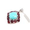 S211-213 SILVER TURQUOISE & GARNET PENDANT