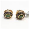 Image 1 : S211-235 SILVER GEMSTONE/DIAMOND EARRINGS