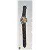 Image 1 : MEN?S LEATHER GENEVA QUARTZ WATCH