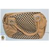 Image 1 : BROWN WITH BLACK CHECKERED LEATHER SHAGWEAR BAG