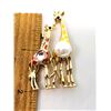 Image 1 : 3)  GOLD TONE WITH PEARL AND CRYSTAL ACCENTS,