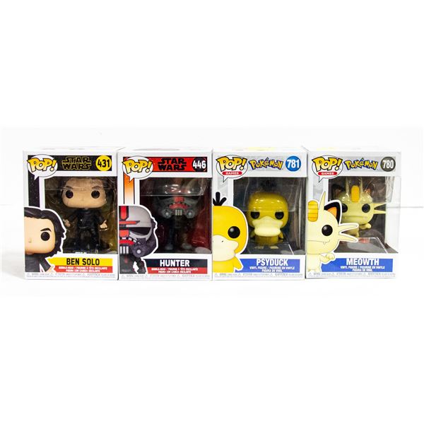 4 FUNKO POP FIGURES