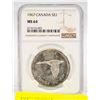 Image 1 : 1967 CANADA MS 64 NGC SILVER $1