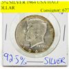 Image 1 : 92.5% SILVER 1964 USA HALF DOLLAR