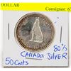 Image 1 : 80% SILVER 1967 CANADA HALF DOLLAR