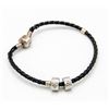 Image 1 : PANDORA STYLE BRACELET WITH 2 CHARMS 9" LONG