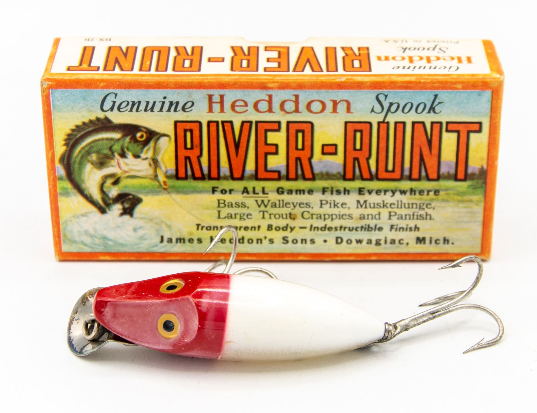 Old Runt NEW OLD STOCK HEDDON SPOOK RIVER-RUNT LURE WITH