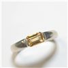 Image 1 : BZ1406-209 SILVER EMERALD CUT CITRINE RING