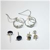 Image 1 : BZ1406-244 SILVER 3 PAIRS OF EARRINGS SET