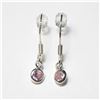 Image 1 : BZ1406-234 SILVER PINK CZ EARRINGS