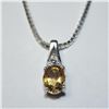 Image 1 : BZ1406-237 SILVER CITRINE/ DIAMOND 18" NECKLACE