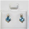 Image 1 : BZ1406-224 10K BLUE TOPAZ/ DIAMOND EARRINGS