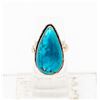 Image 1 : 925 STERLING SILVER RING WITH LARGE TURQUOISE