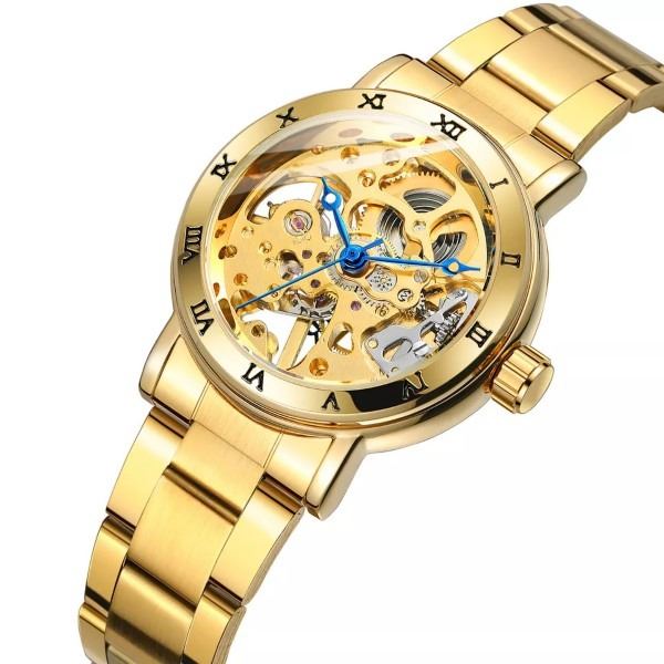 NEW FORSINING GOLDEN PERPETUAL SKELITAL WATCH