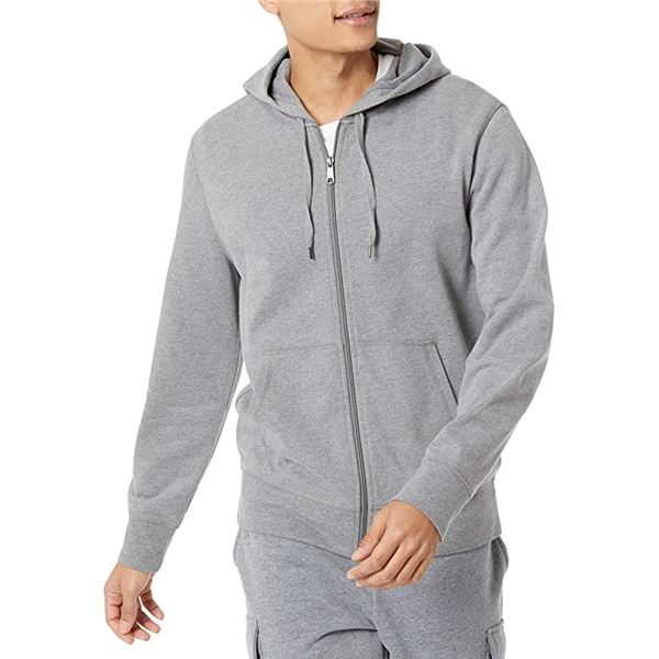 NEW AMAZON ESSENTIALS GREY ZIP UP HOODIE