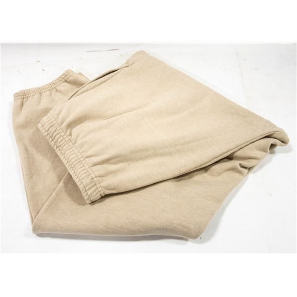 PAIR OF NEW FRUIT OF THE LOOM SZ L BEIGE SWEAT