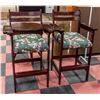 Image 1 : PAIR OF CHERRY WOOD BILLIARD BAR HEIGHT CHAIRS